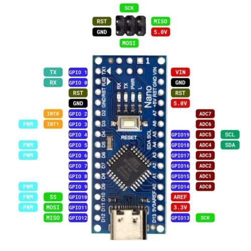 Arduino Nano ATmega328PB-U Driver CH340C 5V 16MHz Type-C - Image 3