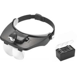 Light Head Magnifying Glass with 4 Lenses