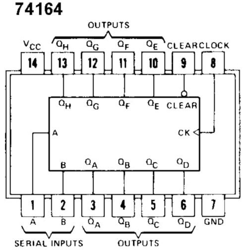 74164 IC 8-Bit Serial-Parallel Shift Register | Volttronics