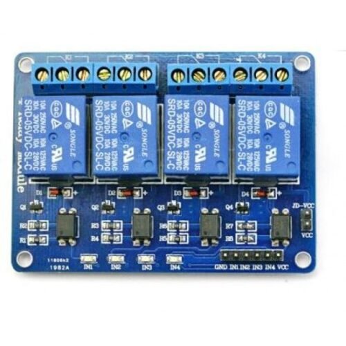 4-Channel 5V Relay Module, Active Low Trigger | Volttronics