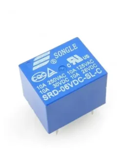 SPDT General Purpose Power Relay, 6VDC Coil, 10A, 5-Pin