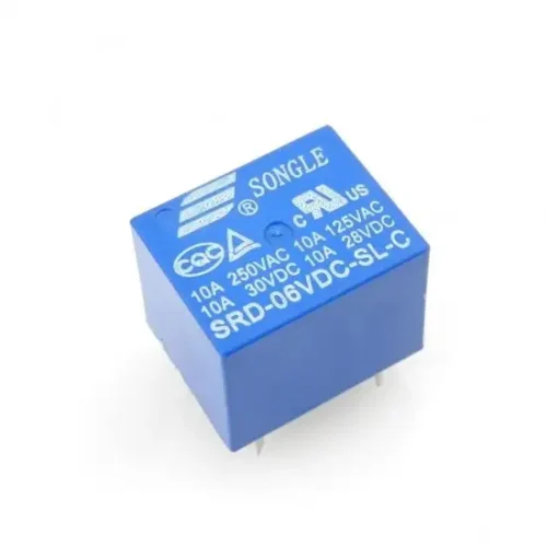 SPDT General Purpose Power Relay, 6VDC Coil, 10A, 5-Pin