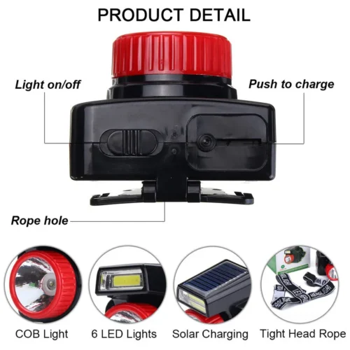 Super Bright Solar Power Headlamp LP-529 - Image 2